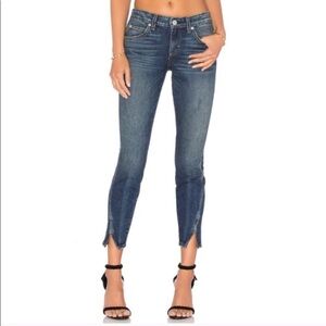 NWT Anthropologie Amo Mid Rise Twist Ankle Dark Wash Skinny Jeans